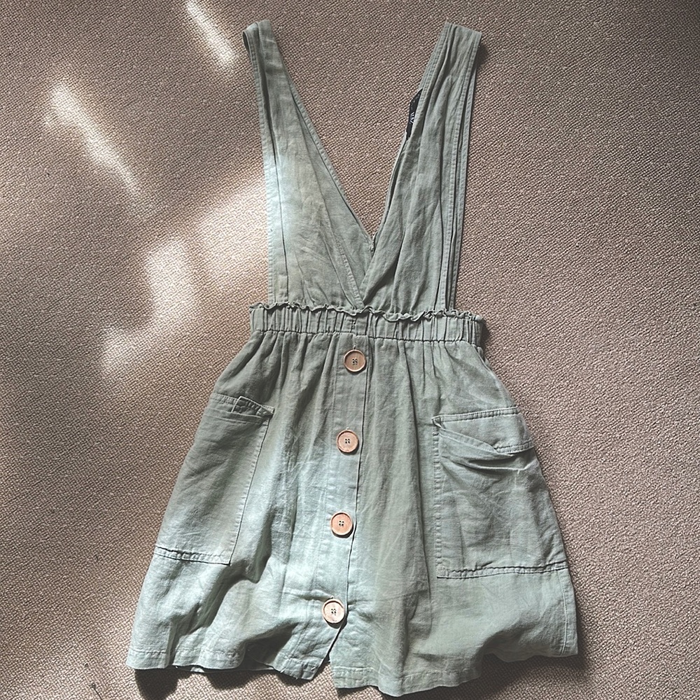 Zara linen jumper dress woman